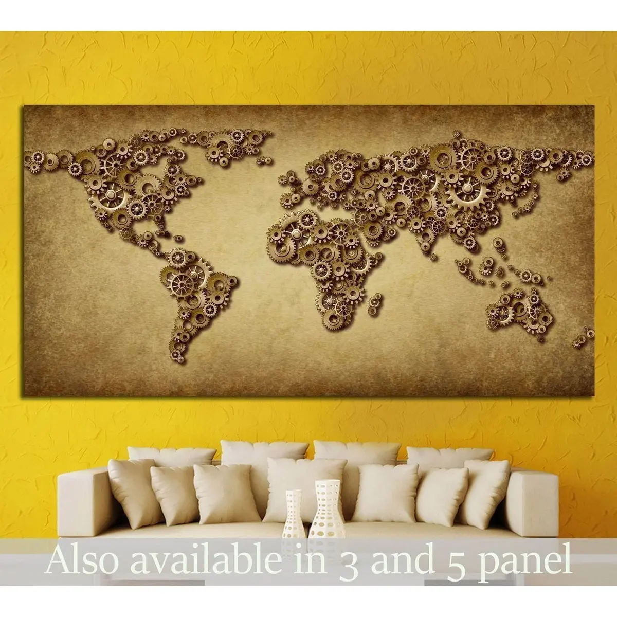 International Economy Old Grunge Map №1323 Ready To Hang Canvas Print 1
