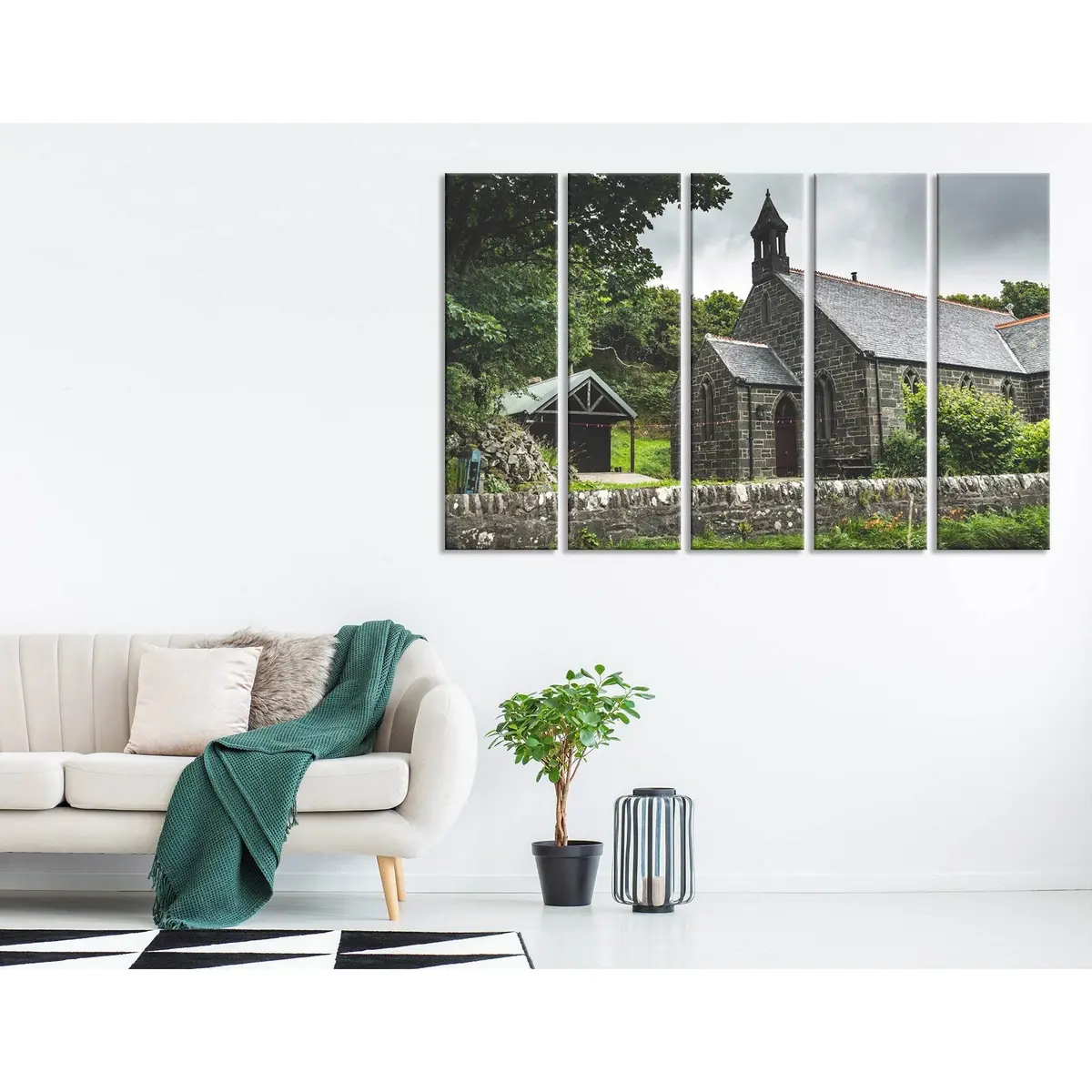 Irish Brick Cottage Art Print №04202 – Premium Ready-to-Hang Canvas Wall Decor