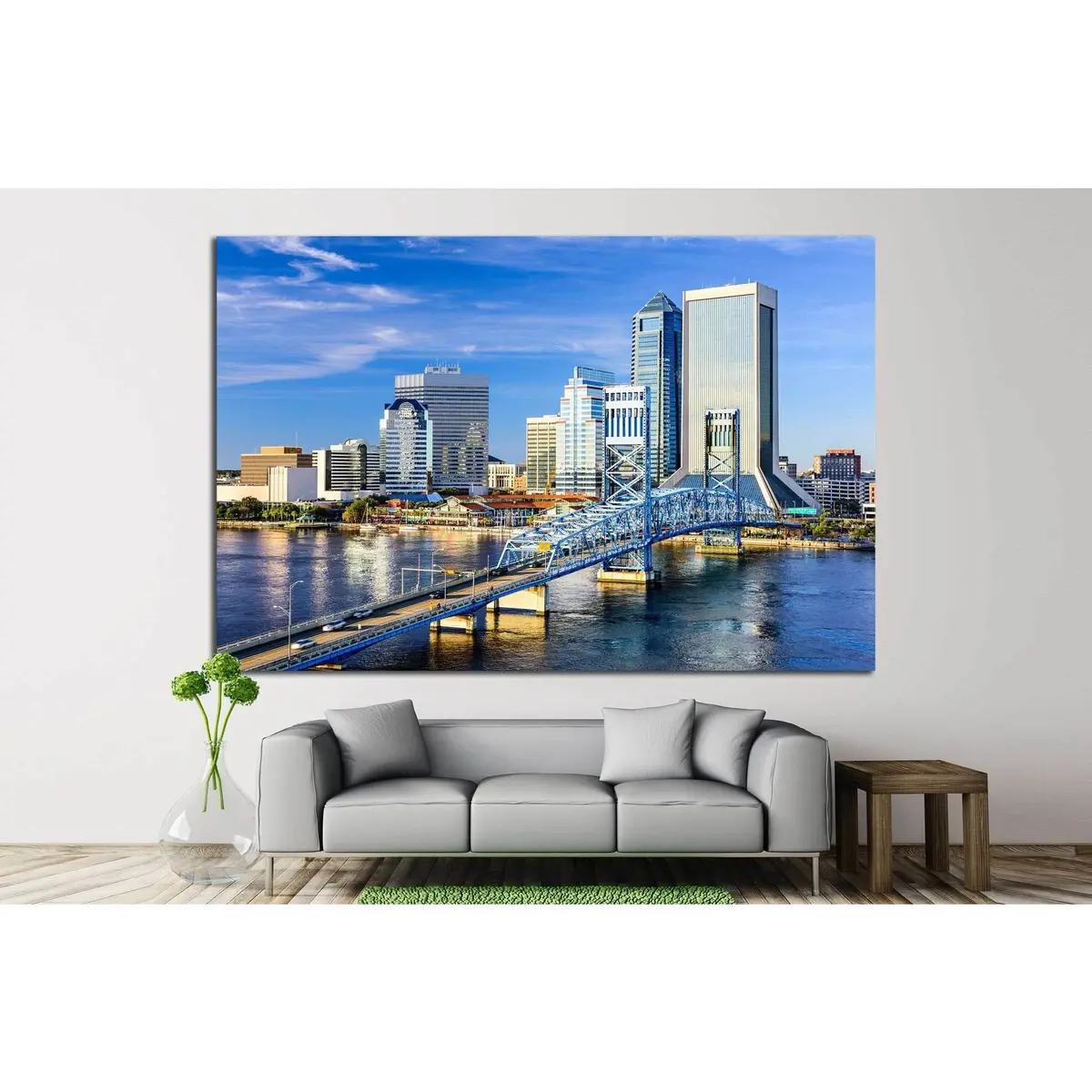 Jacksonville, Florida, Usa, St. Johns River №1212 Ready To Hang Canvas Print 2