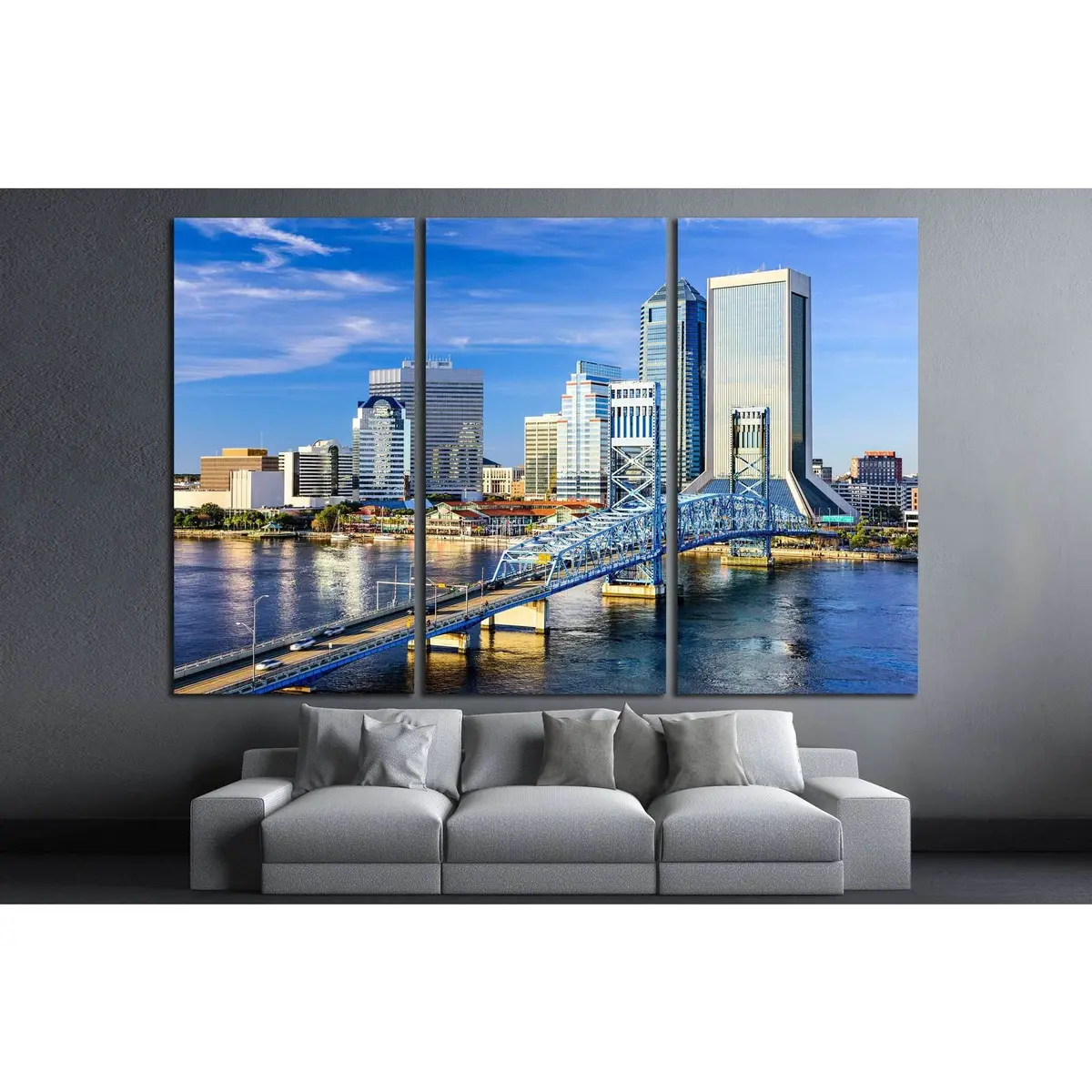 Jacksonville, Florida, Usa, St. Johns River №1212 Ready To Hang Canvas Print 5