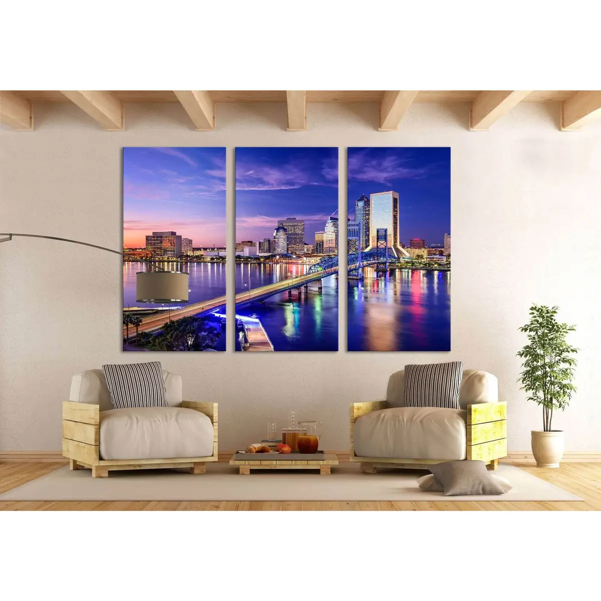 Jacksonville Skyline №621 Ready To Hang Canvas Print 5