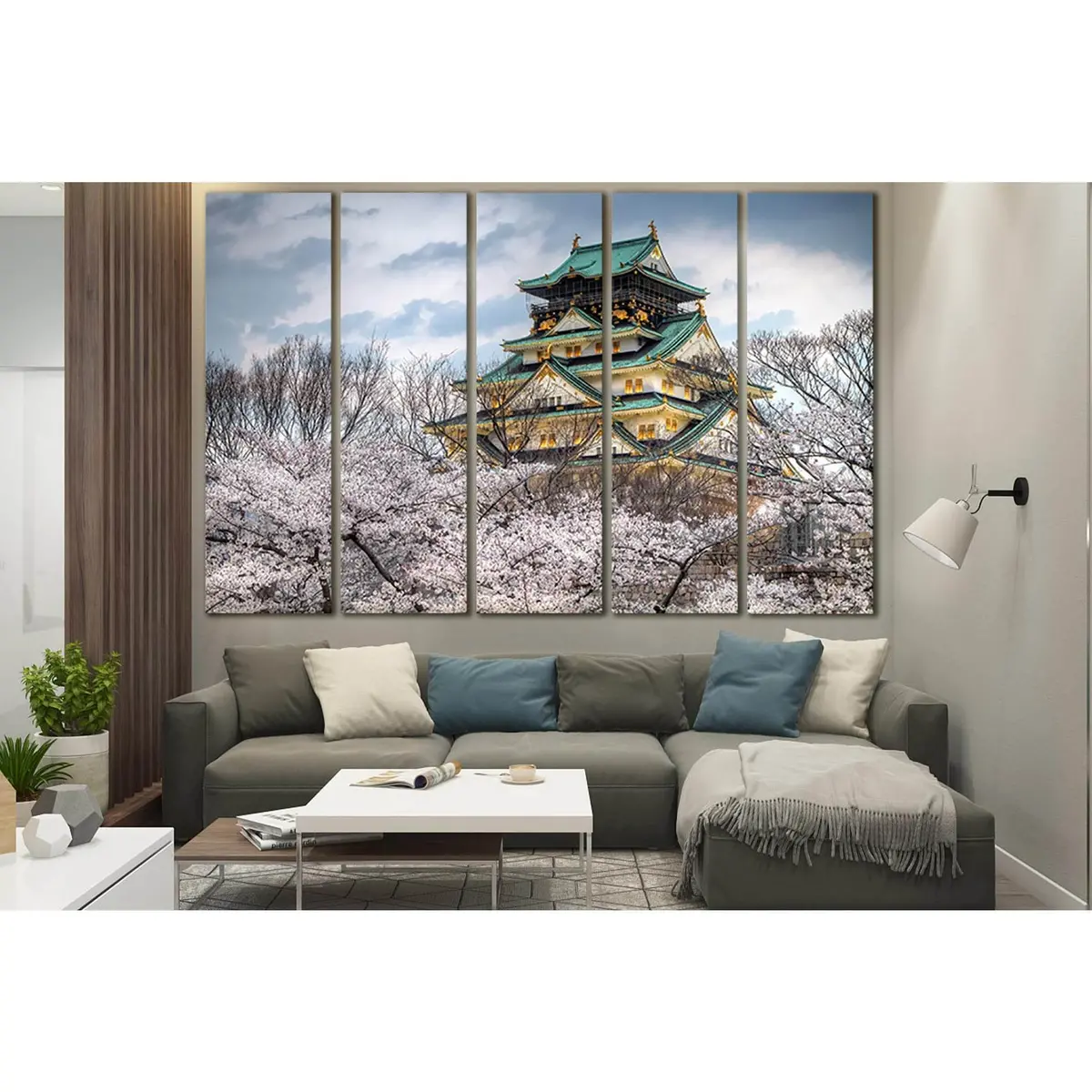 SL1364 Japanese Architecture & Spring Canvas Print – Pre-Strung Ready-to-Hang Wall Art - Image 3