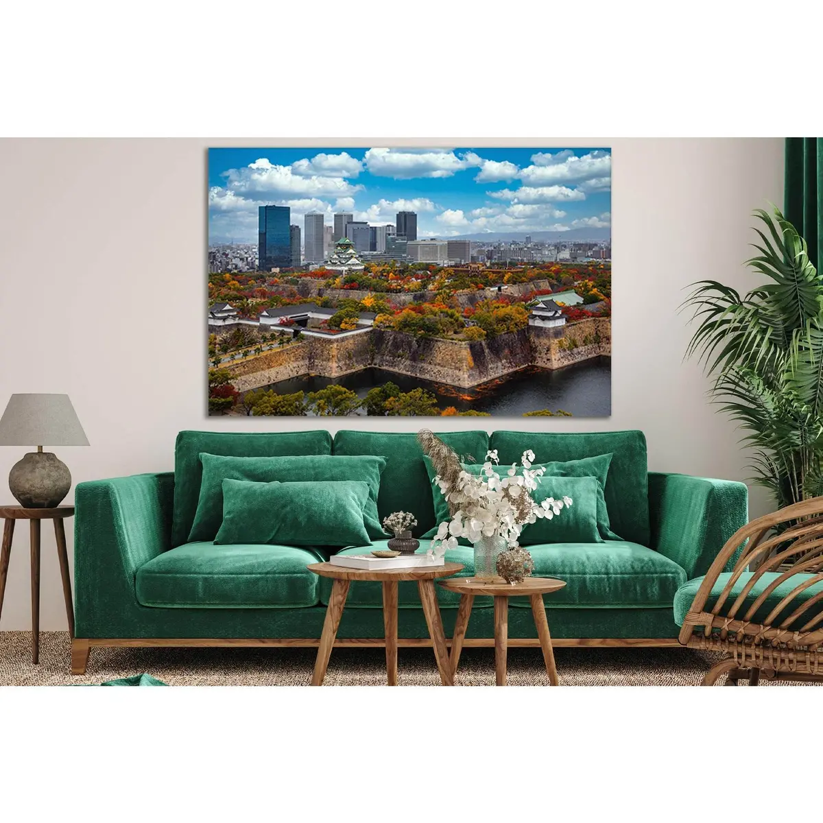 Japan Autumn Osaka Castle Park №Sl635 Ready To Hang Canvas Print 1