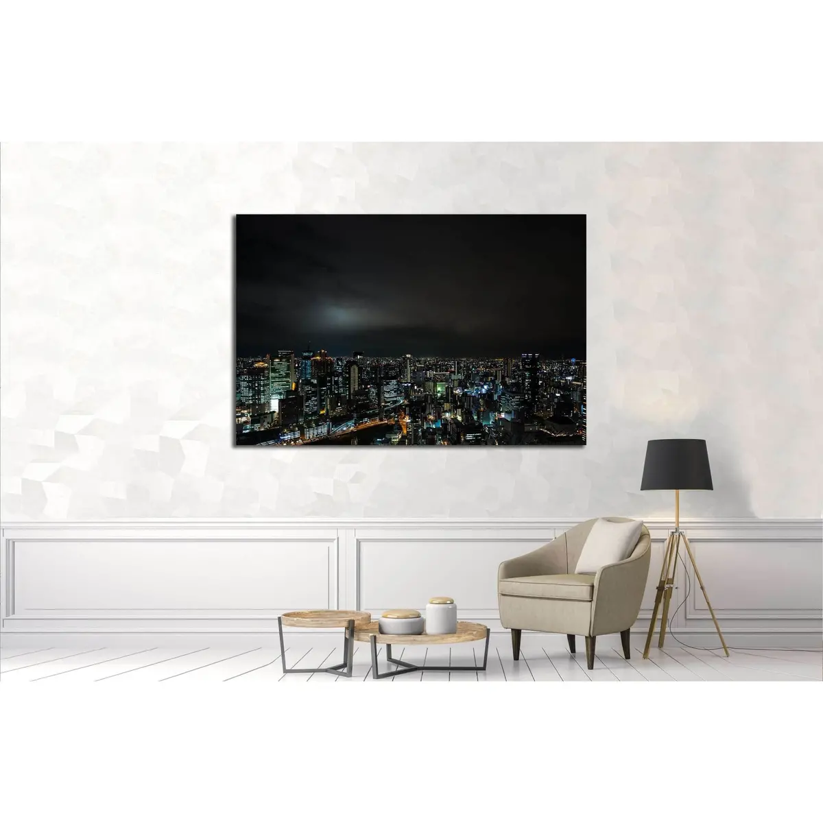Japan Osaka Nightscape From Umeda Sky Building №2975 Ready To Hang Canvas Print 3