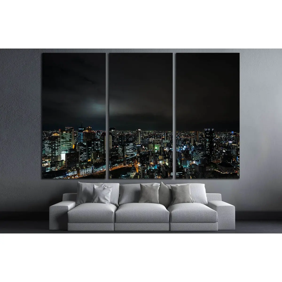 Japan Osaka Nightscape From Umeda Sky Building №2975 Ready To Hang Canvas Print 5