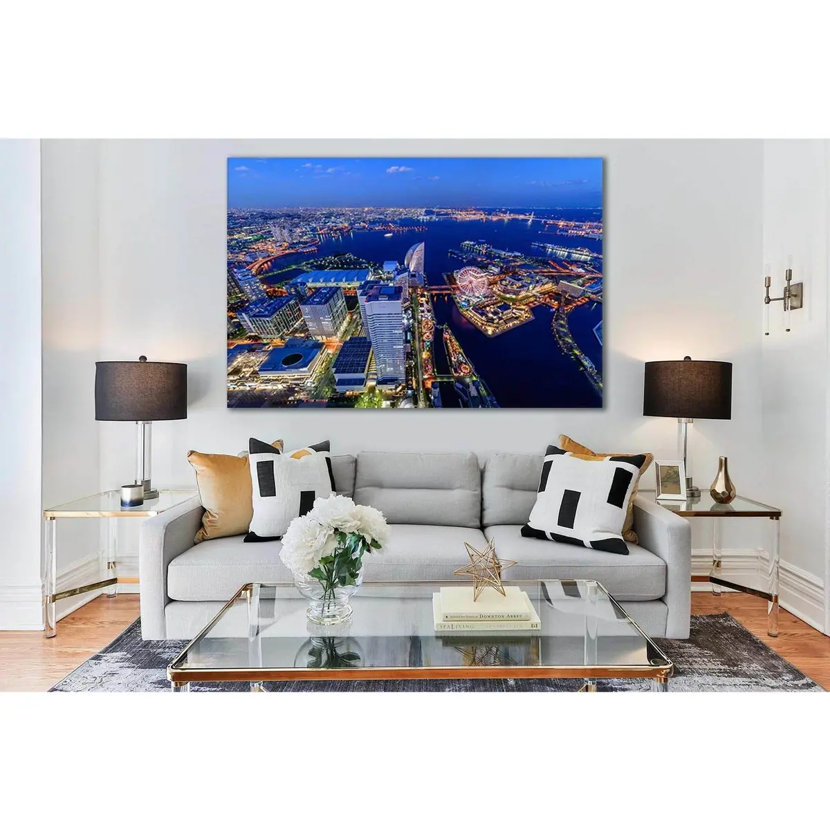 Japan Skyscrapers Yokohama River №Sl307 Ready To Hang Canvas Print 2