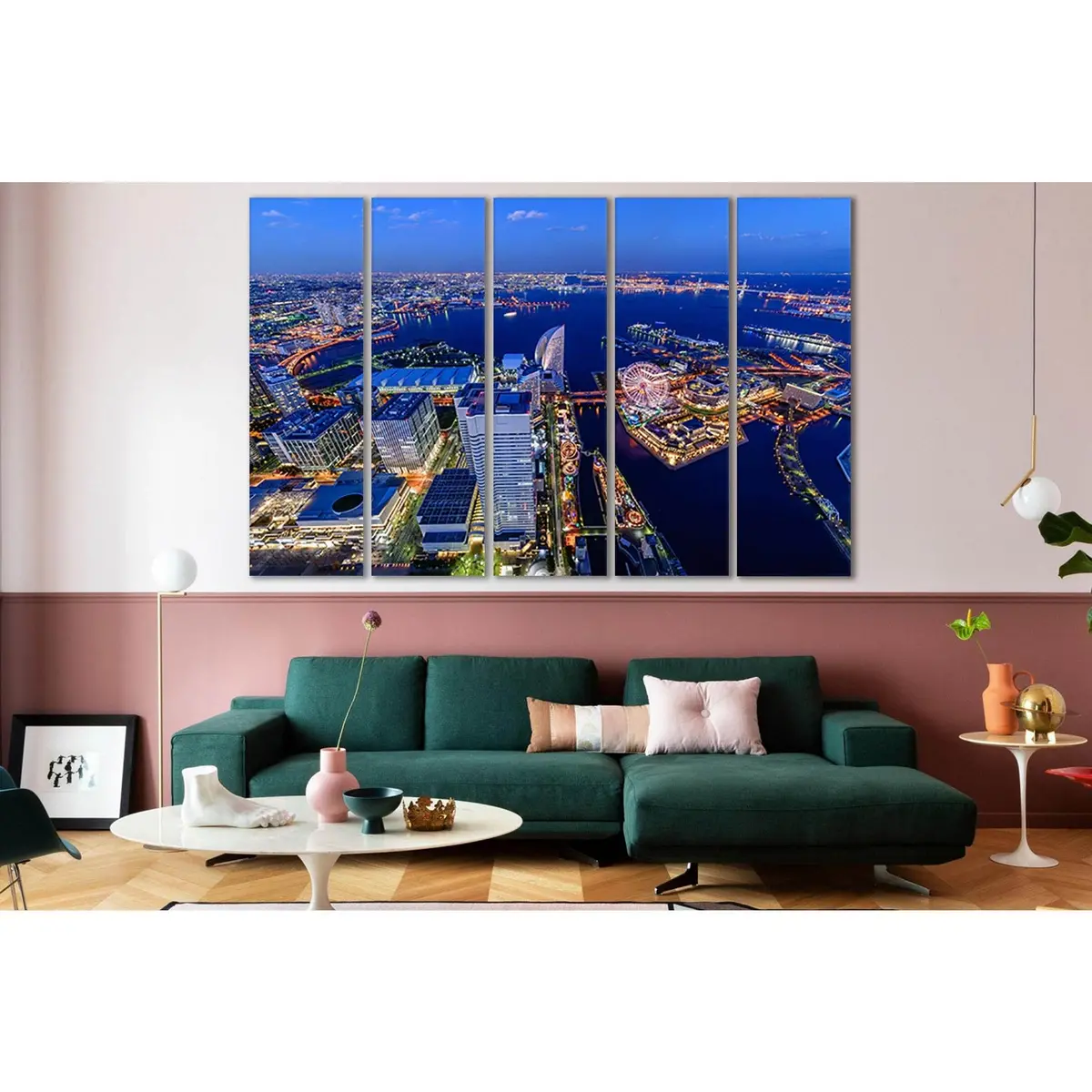 SL307 Yokohama Riverfront Canvas Print – Ready-to-Hang Urban Landscape Art - Image 3