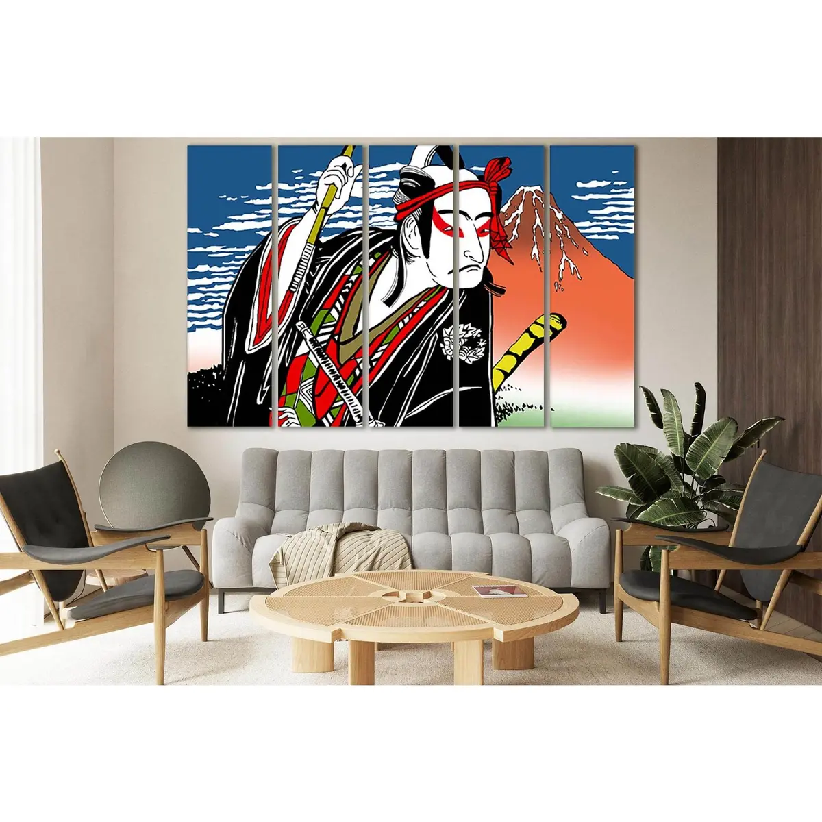Kabuki Theater Pop Art Canvas Print №SL529 – Premium Ready-to-Hang Wall Decor