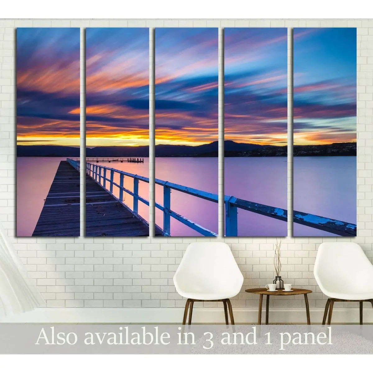 Australian Jetty Sunset Canvas Wall Art – Ready-to-Hang Print #3163