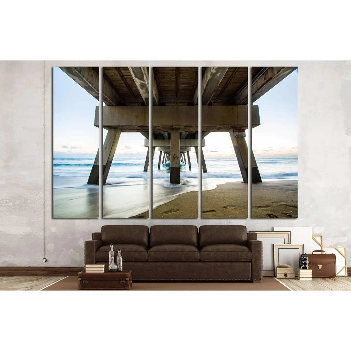 Sunrise Over Juno Beach Pier Wall Art – Ready-to-Hang Canvas Print - Image 3