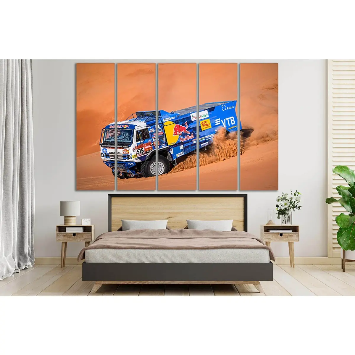 KAMAZ Rally Truck in Desert Sand – SL900 Canvas Wall Art (Ready to Hang) - Image 3