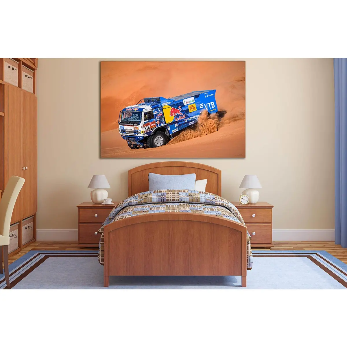 Kamaz In Desert Sand Rally №Sl900 Ready To Hang Canvas Print 2