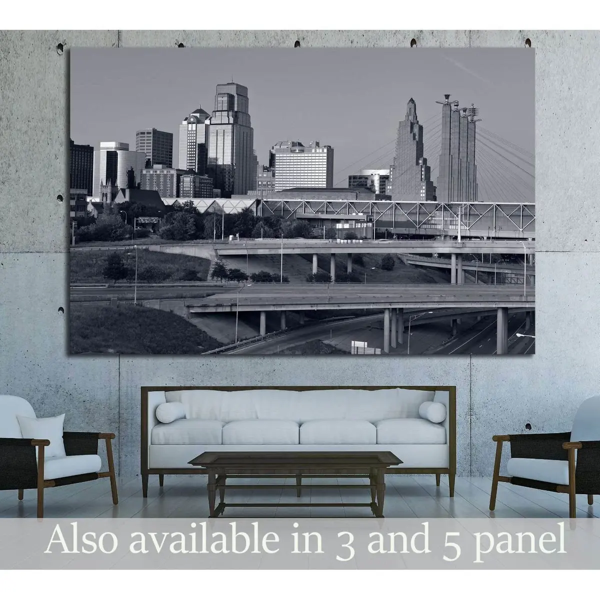 Kansas City Skyline №1622 Ready To Hang Canvas Print 1