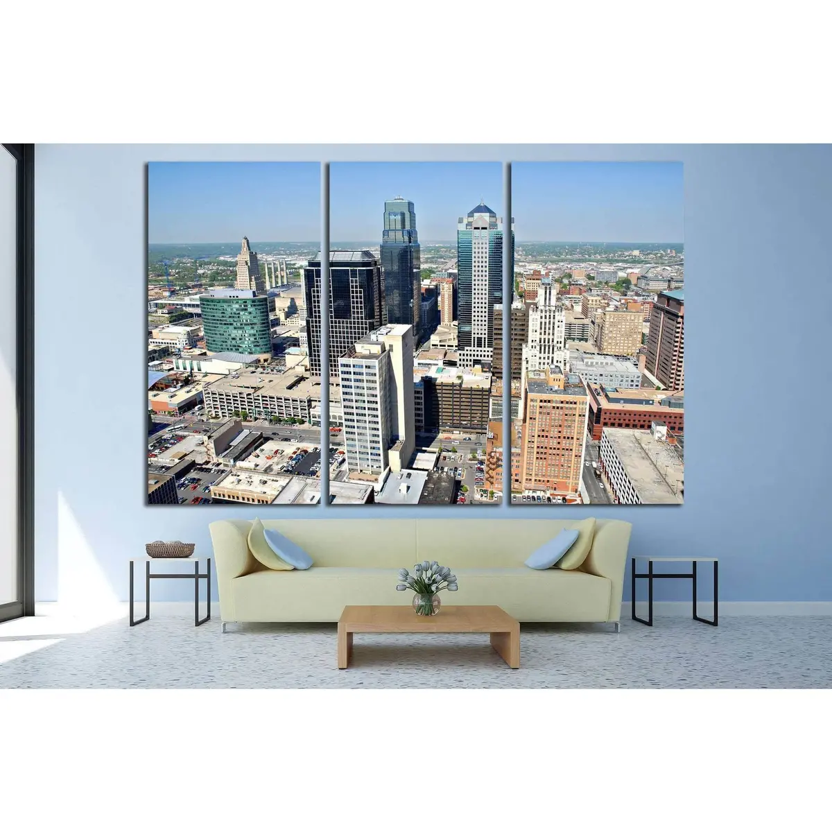 Kansas City Taken From The Top Floor Of City Hall №1618 Ready To Hang Canvas Print 5