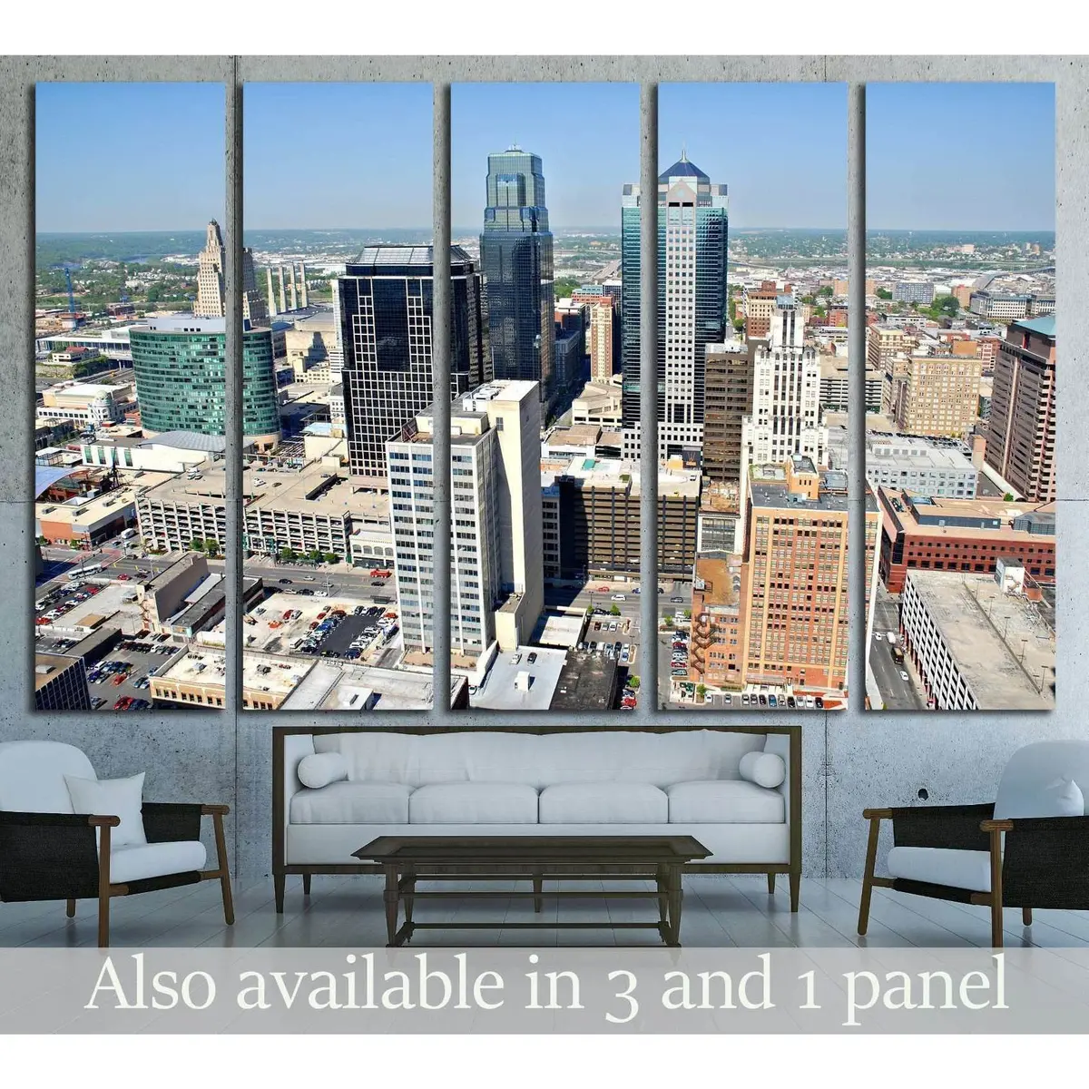 Kansas City Skyline Wall Art – Premium Ready-to-Hang Canvas Print, Captured from the Top Floor of City Hall