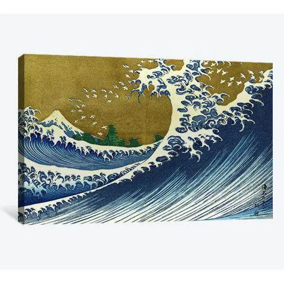 Katsushika Hokusai, A Colored Version Of The Big Wave - Ready To Hang Canvas Print 1