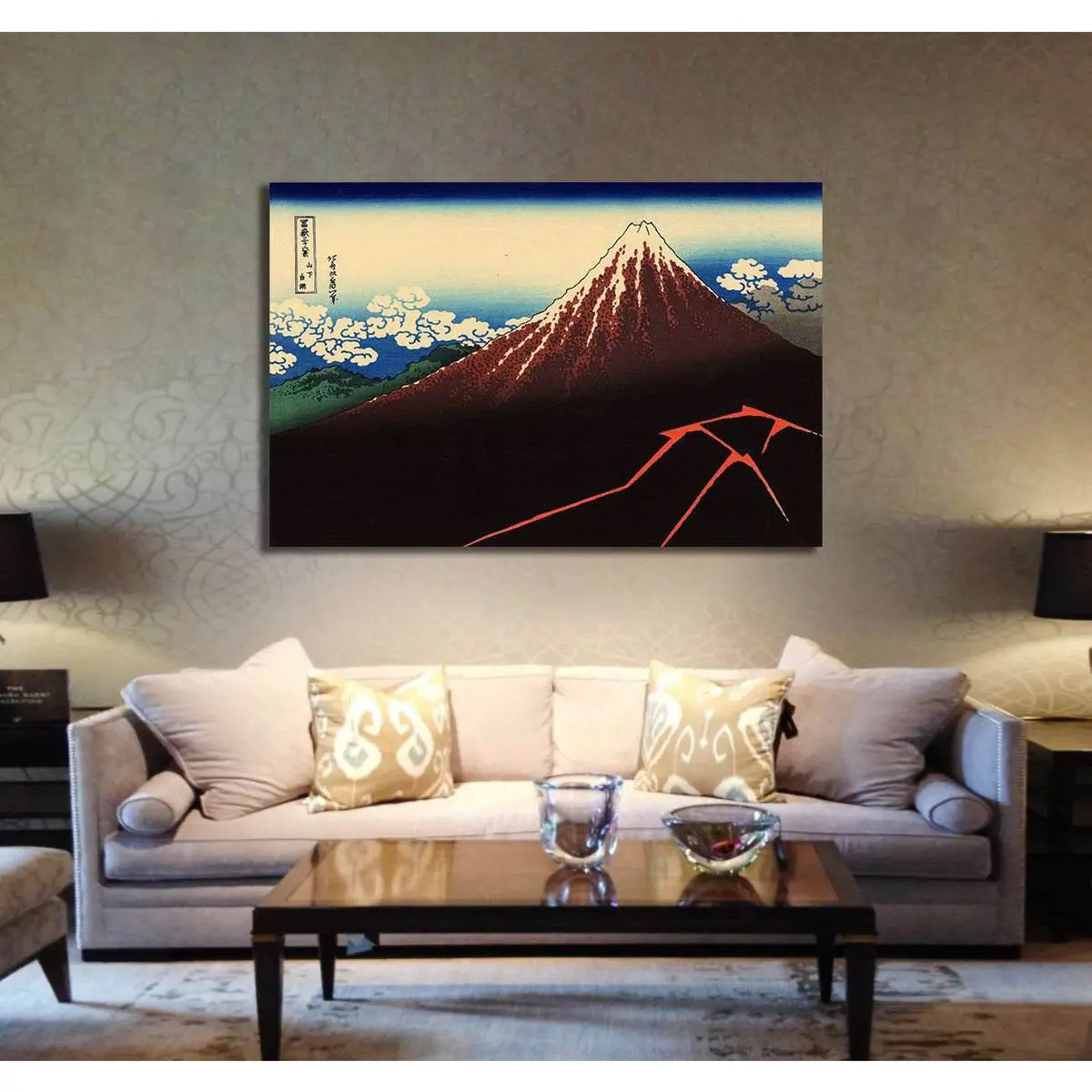Katsushika Hokusai, Fuji Above The Lightning - Canvas Print 3