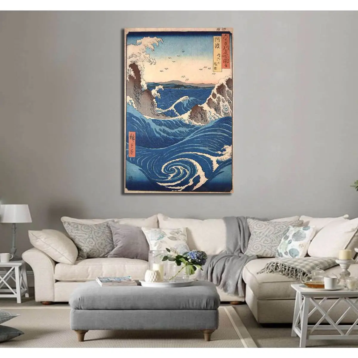Katsushika Hokusai, View Of The Naruto Whirlpools At Awa - Canvas Print 2