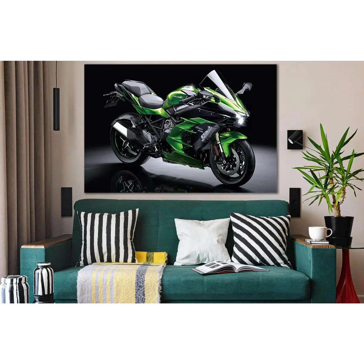 Kawasaki Sports Motorcycle №Sl894 Ready To Hang Canvas Print 1