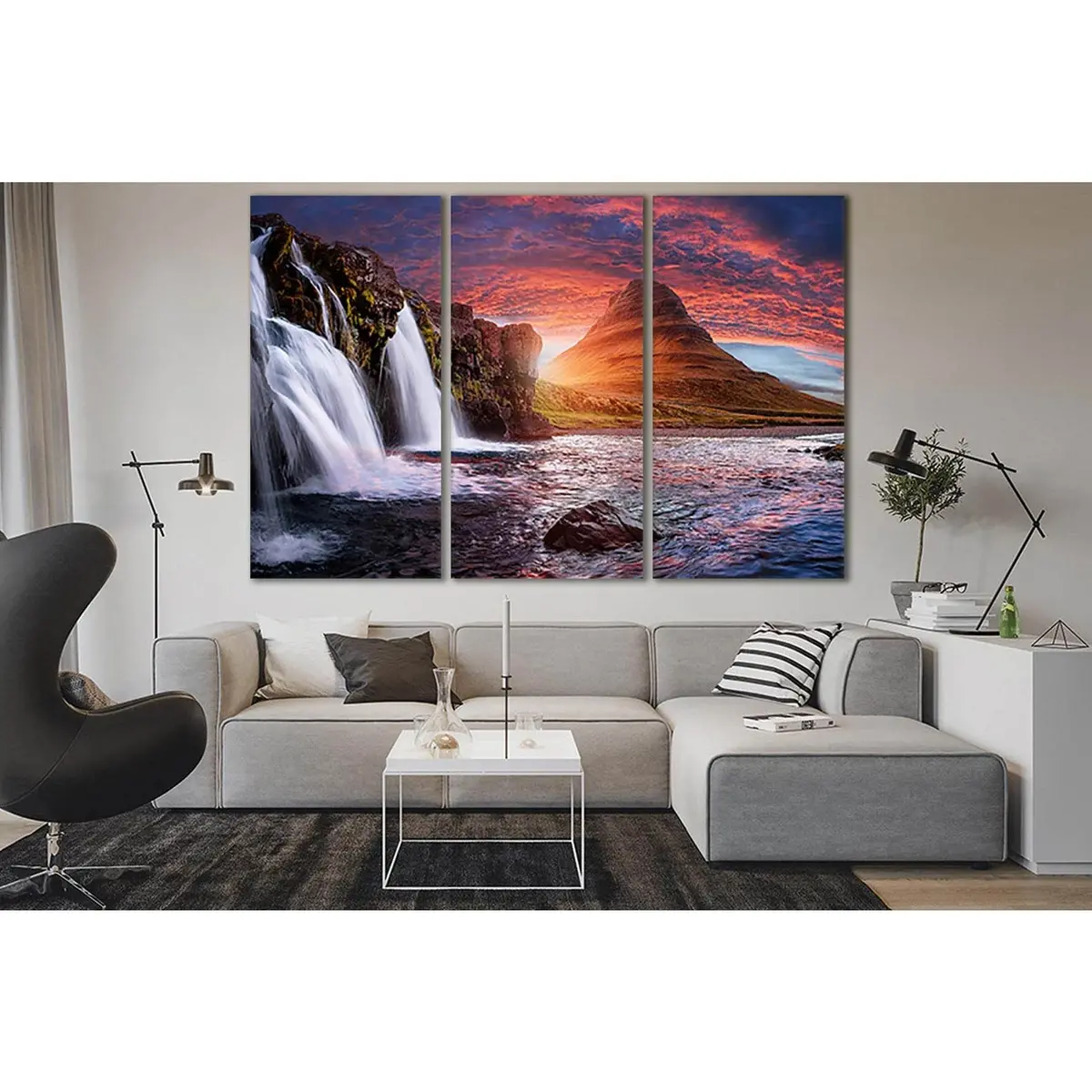 Kirkjufell Waterfalls And Dramatic Sky №Sl482 Ready To Hang Canvas Print 5