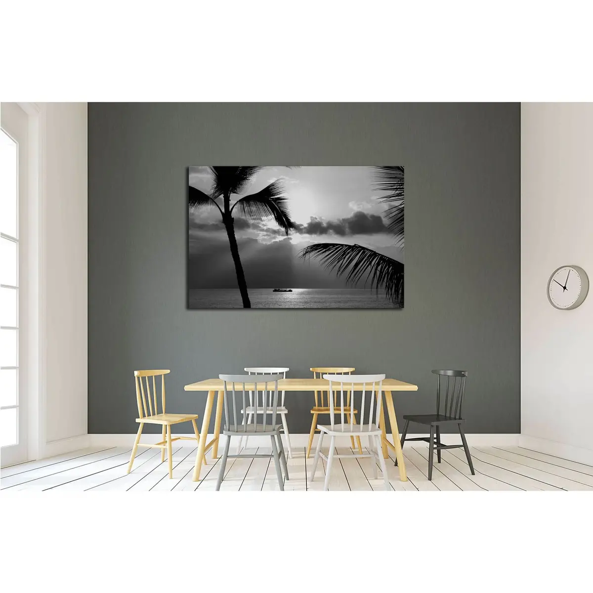 Kona Coast Party Boat Out For A Cruise In Black And White №2662 Ready To Hang Canvas Print 3