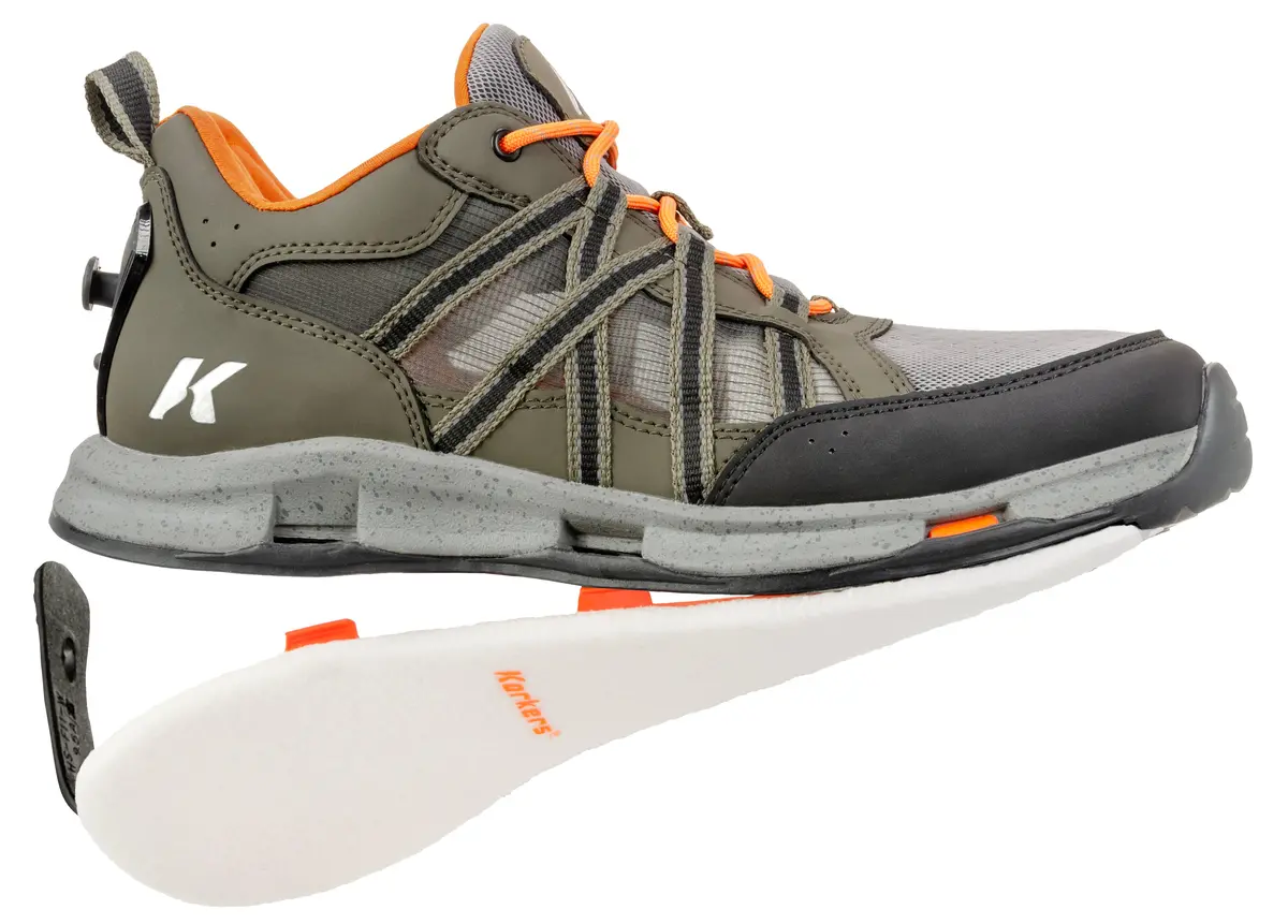 Korkers All Axis Shoe Green W/ Felt Sole 1