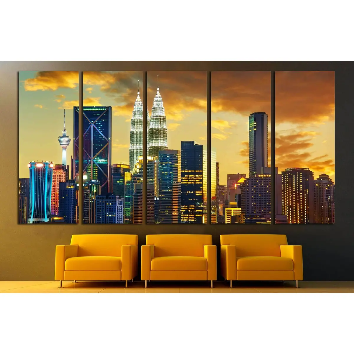 Kuala Lumpur Sunset Skyline Canvas Art №2949 – Premium Ready-to-Hang Wall Decor - Image 3