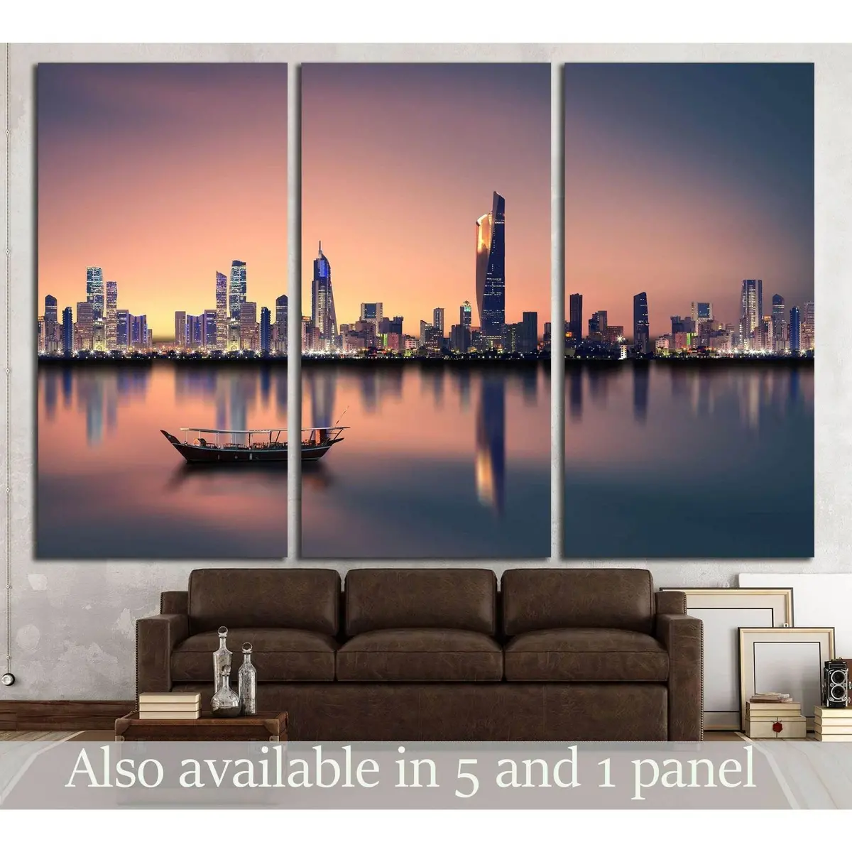 Kuwait City Skyline During Sunset №2937 Ready To Hang Canvas Print 5