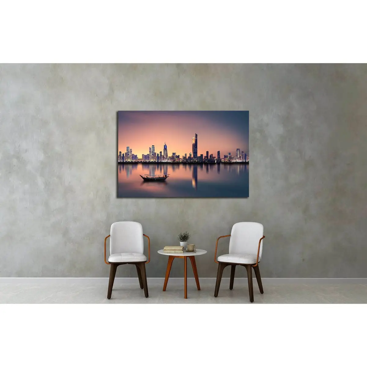 Kuwait City Skyline During Sunset №2937 Ready To Hang Canvas Print 3