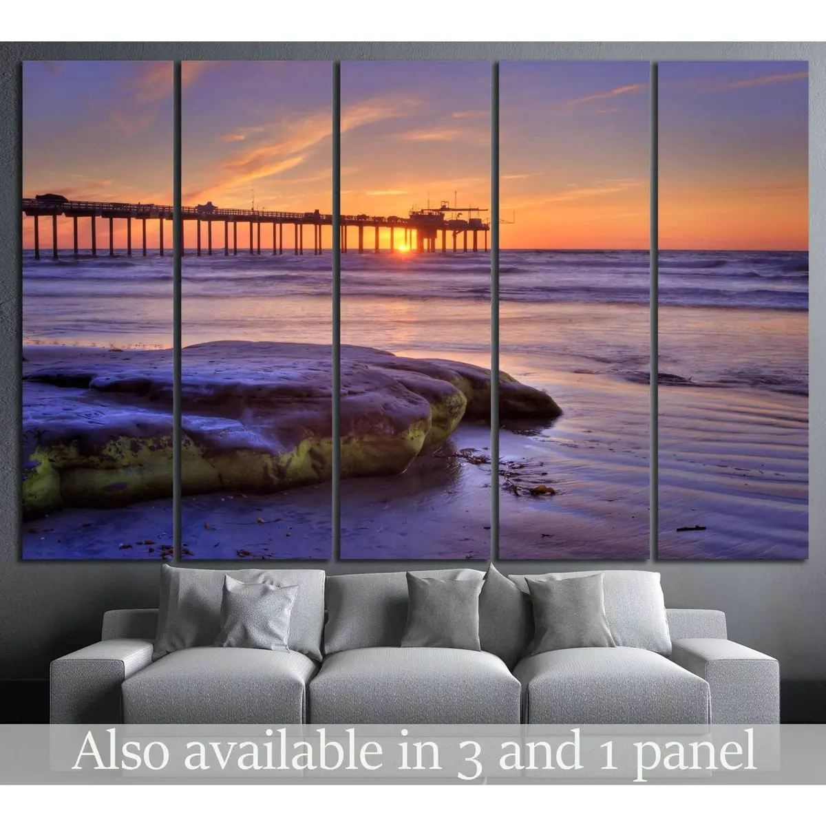 La Jolla Beach Scene Canvas Wall Art – Ready-to-Hang Print