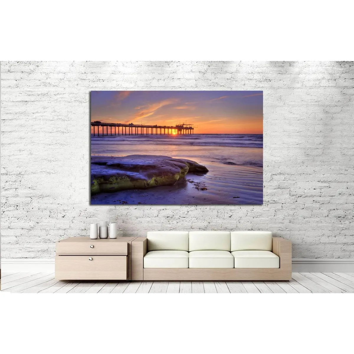 La Jolla Beach, San Diego, California №1017 Ready To Hang Canvas Print 3