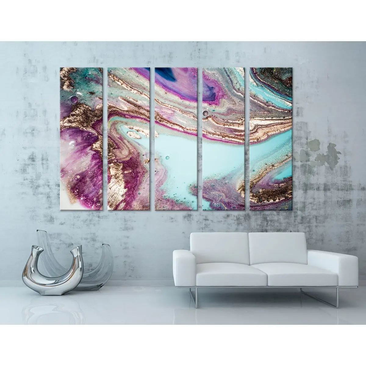 Abstract Lake in Taiga Canvas Art Print #04281 – Premium Ready-to-Hang Wall Decor - Image 3