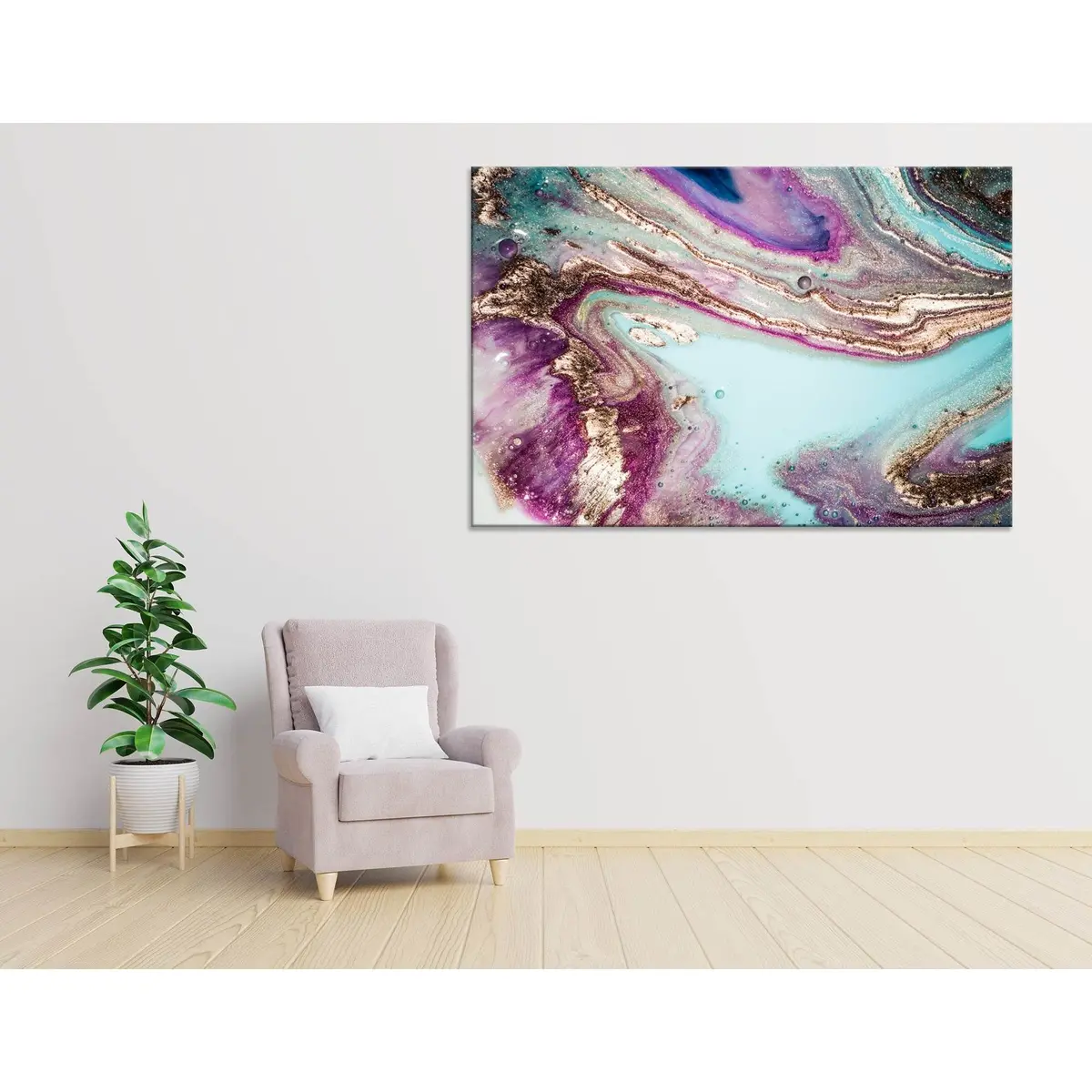 Lake In Taiga Abstract №04281 Ready To Hang Canvas Print 3