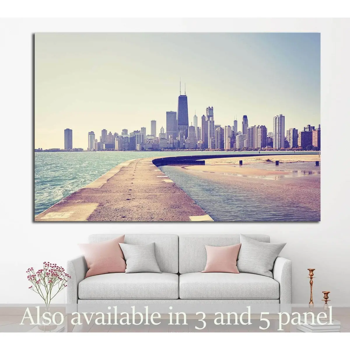 Lake Michigan, Usa №1003 Ready To Hang Canvas Print 1