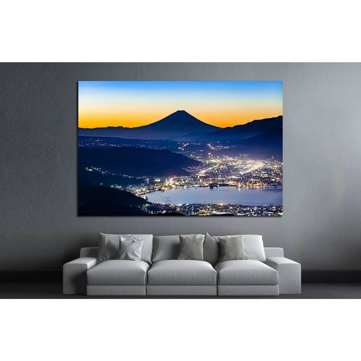 Lake Suwa And Mount Fuji, Japan №1252 Ready To Hang Canvas Print 2