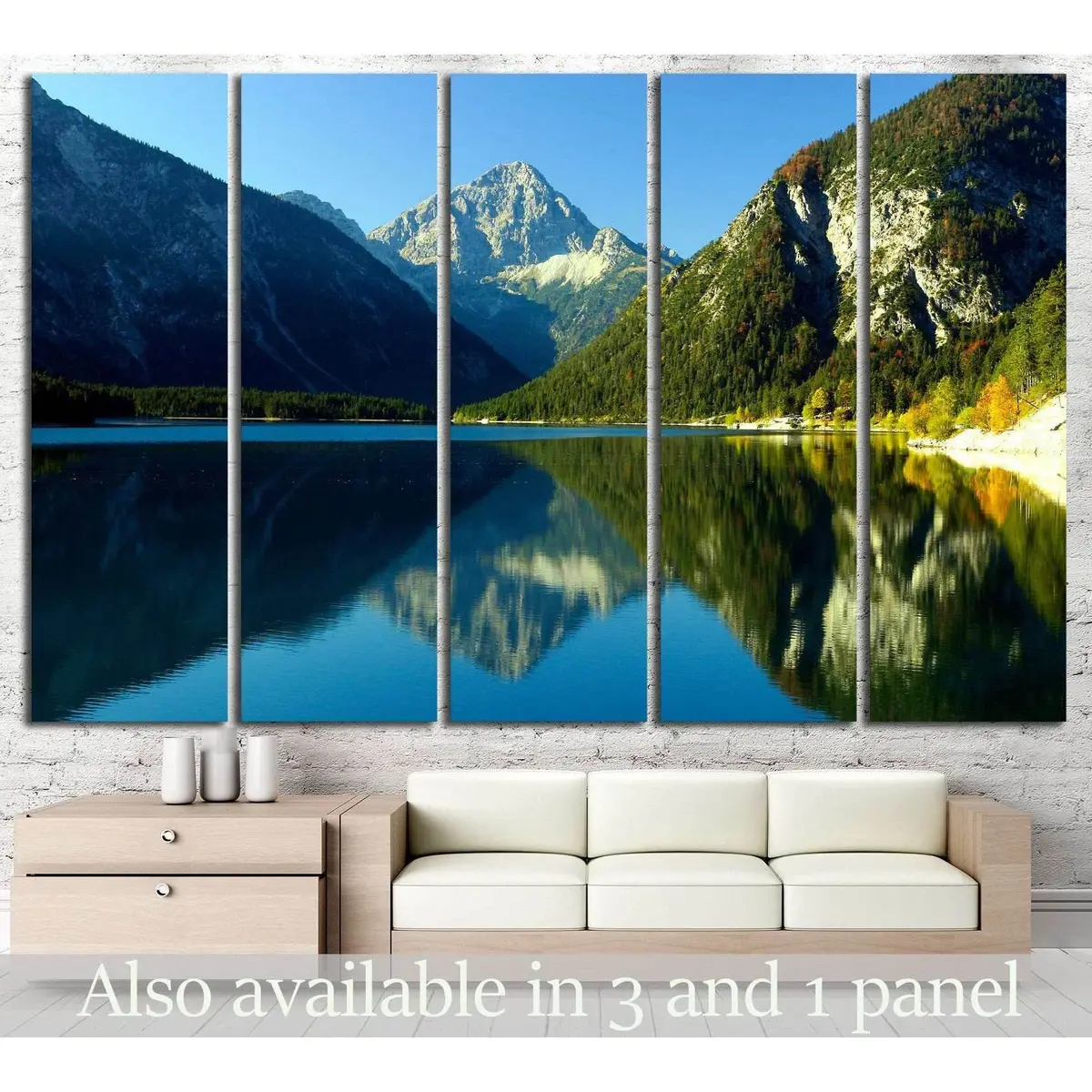 Scenic Lake and Mountain Canvas Wall Art – Ready-to-Hang Print #622