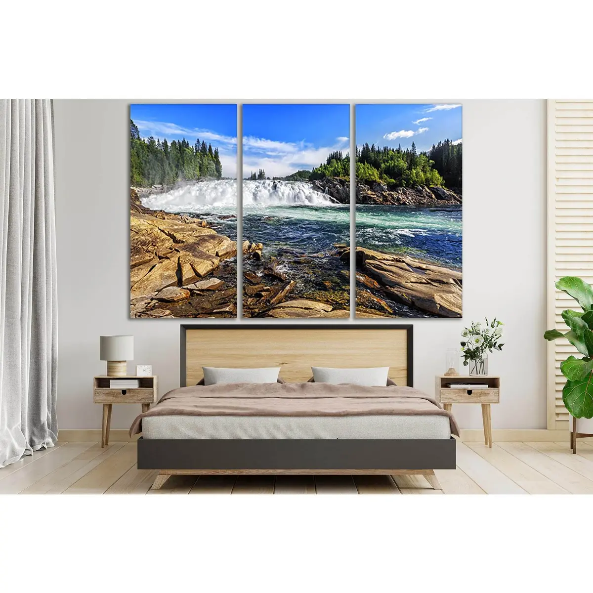 Laksforsen Waterfall Norway №Sl485 Ready To Hang Canvas Print 5