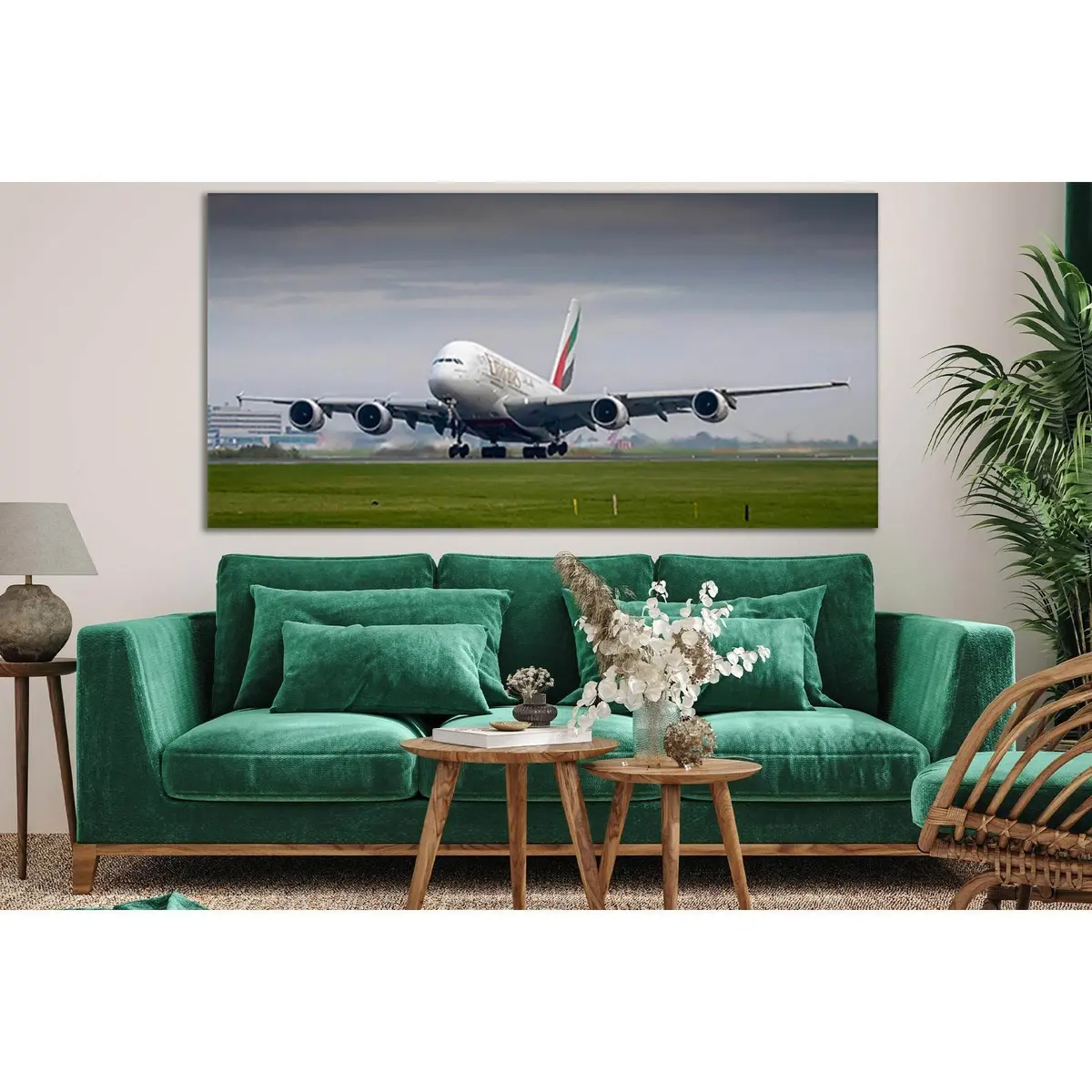 Landing A Large White Biplane №Sl771 Ready To Hang Canvas Print 2