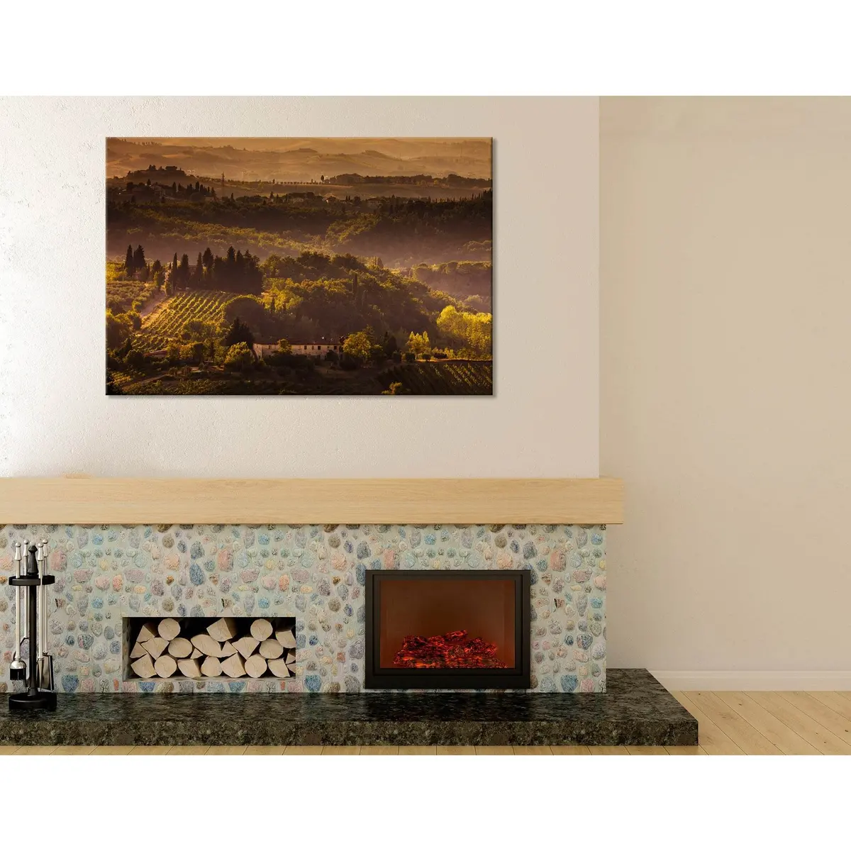 Landscape In Tuscany At Sunset In Summer №04206 Ready To Hang Canvas Print 1