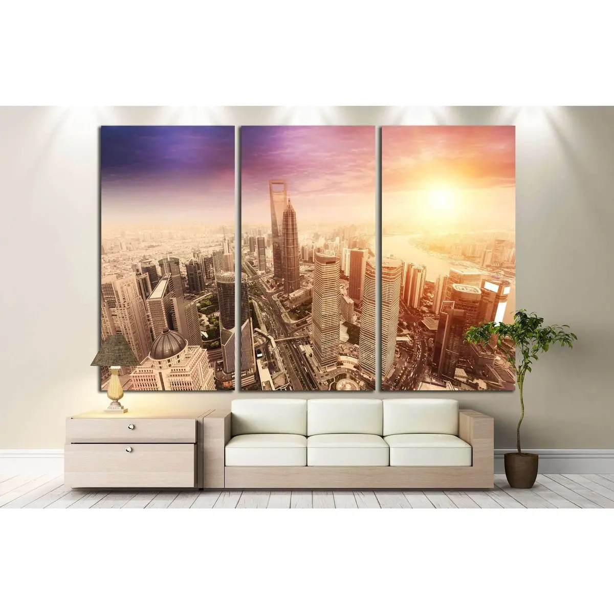 Landscape Of Shanghai №1161 Ready To Hang Canvas Print 5