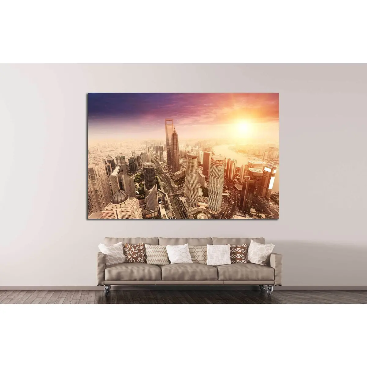 Landscape Of Shanghai №1161 Ready To Hang Canvas Print 2