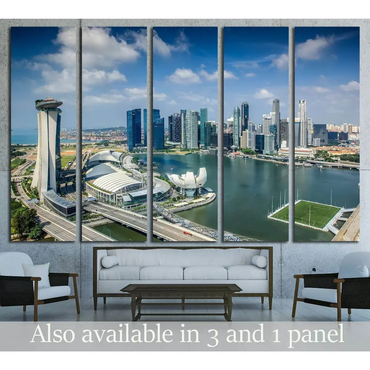 Singapore Cityscape Morning Panorama Canvas Art – Ready-to-Hang Print #2166