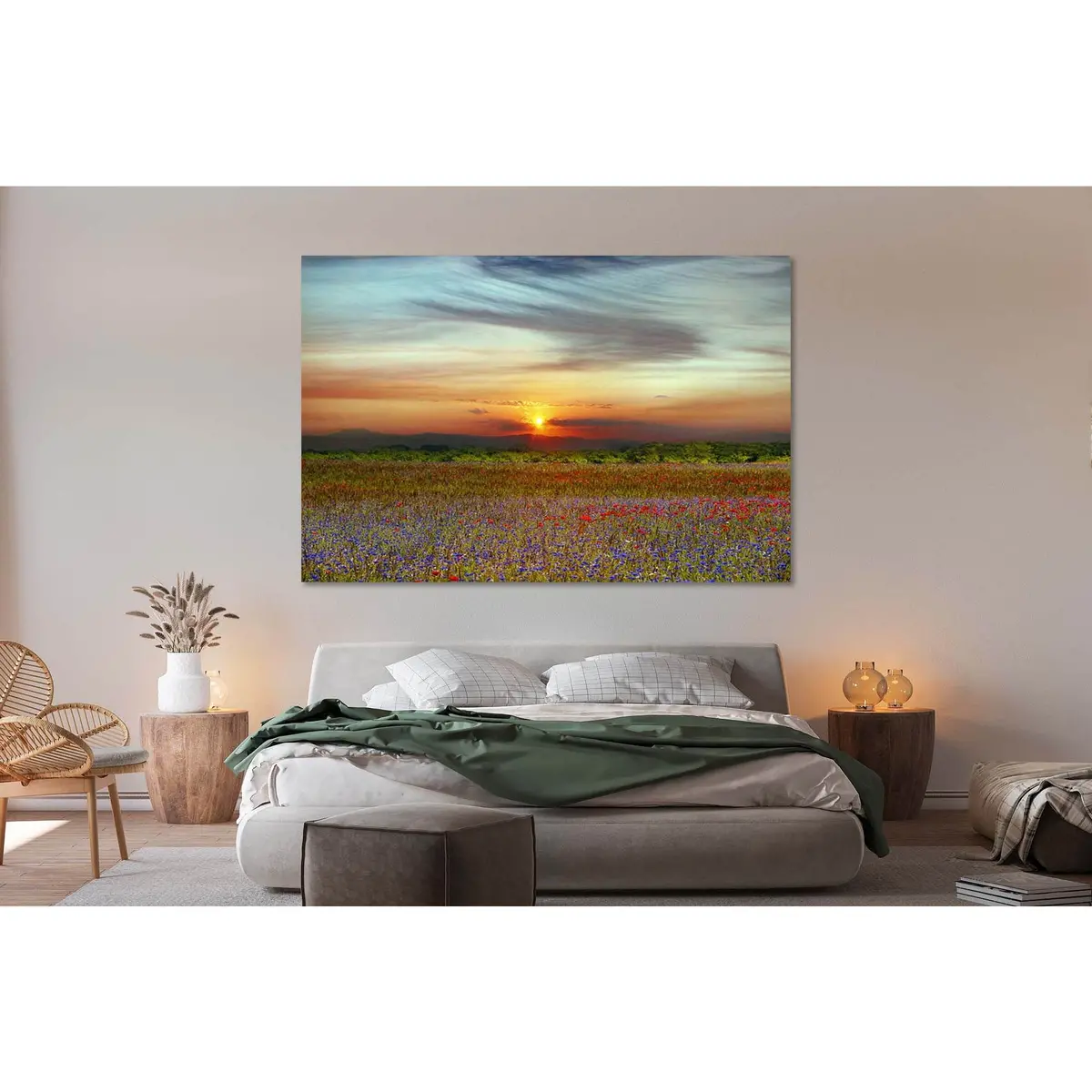 Landscape With Sunset №D1241 Ready To Hang Canvas Print 1