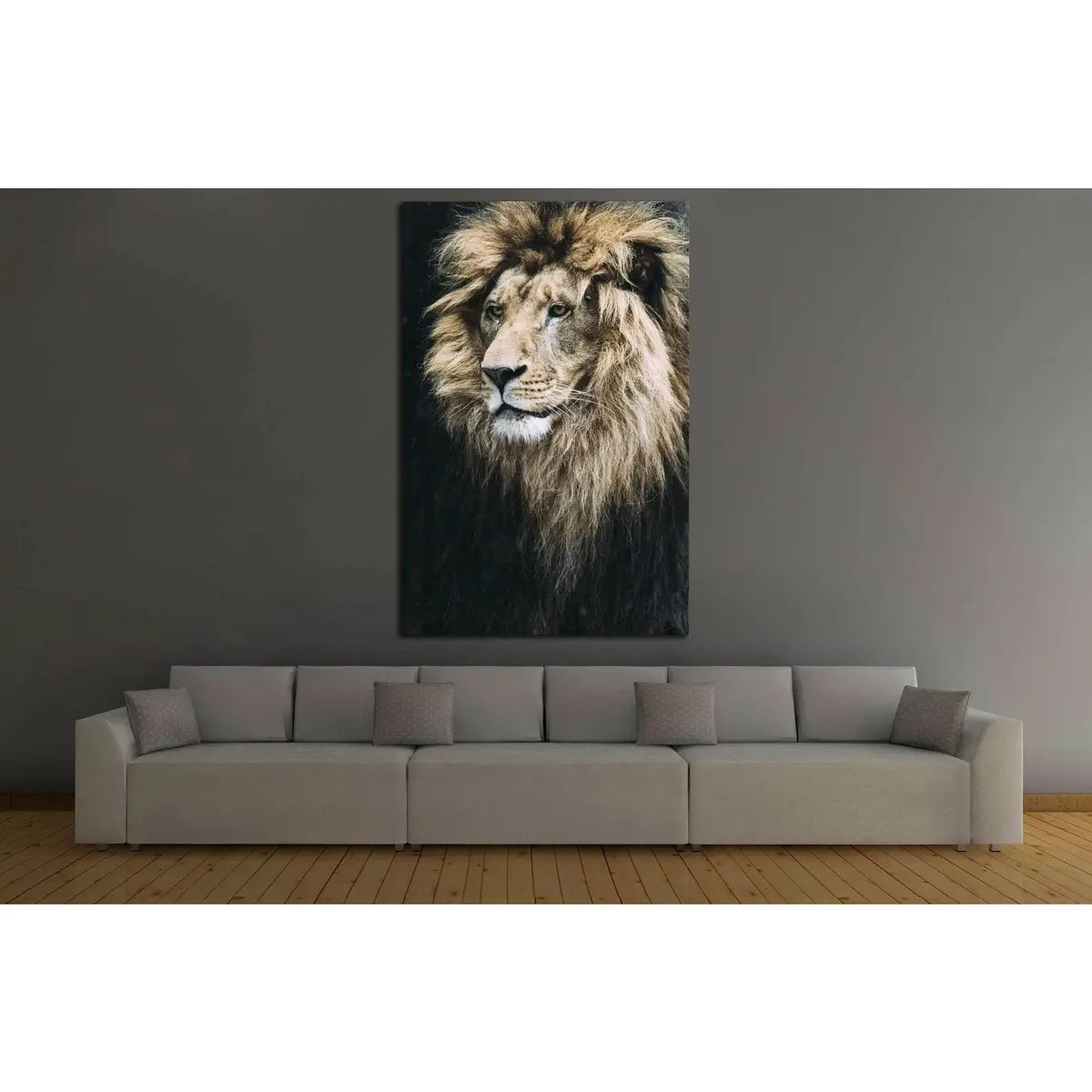 Large Lion №191 Ready To Hang Canvas Print 3