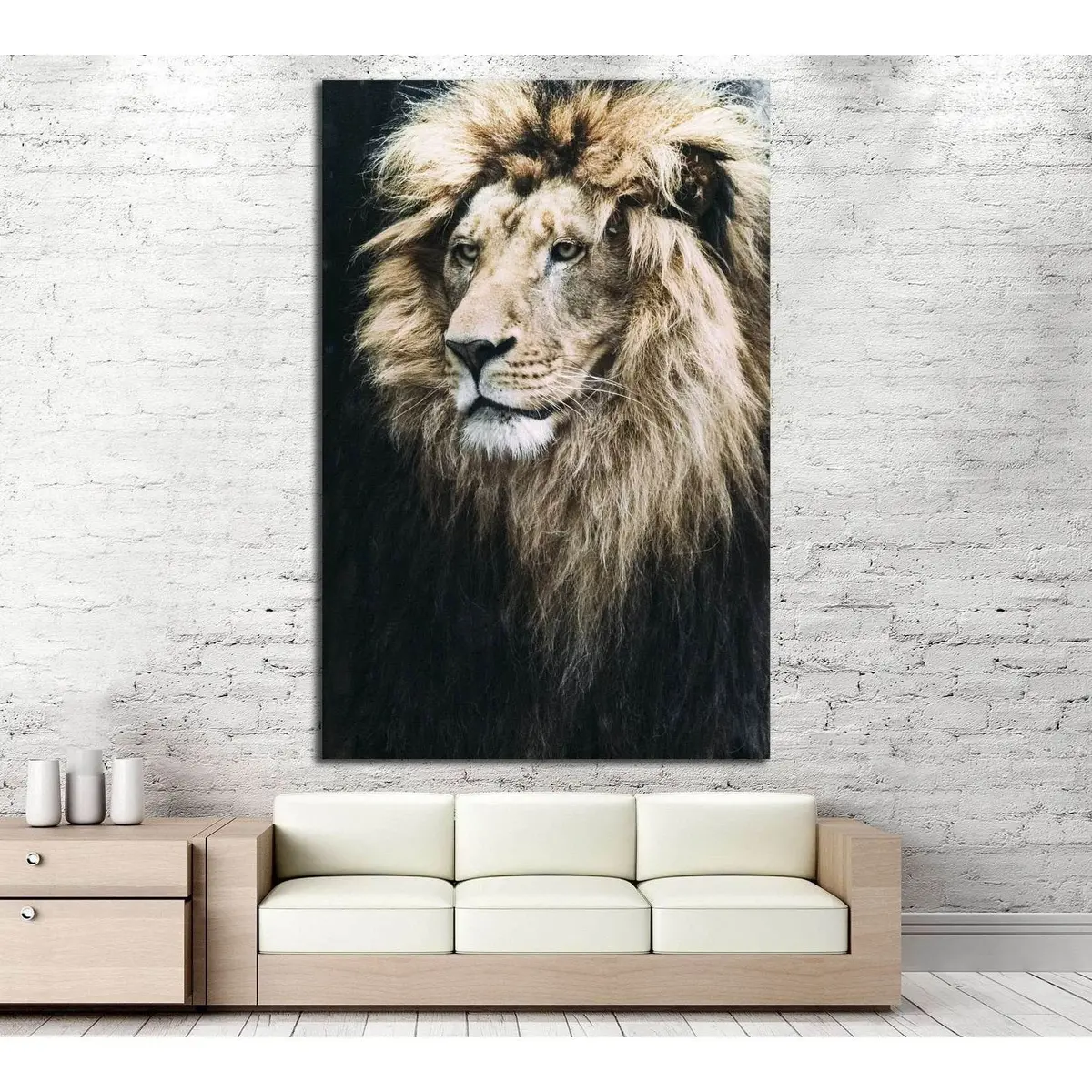 Large Lion №191 Ready To Hang Canvas Print 1