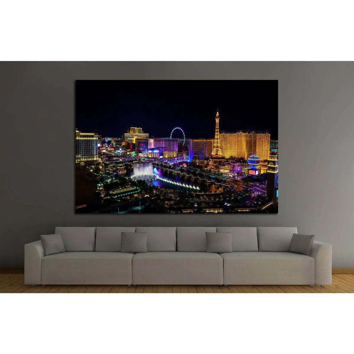 Las Vegas Strip In Nevada №1103 Ready To Hang Canvas Print 2