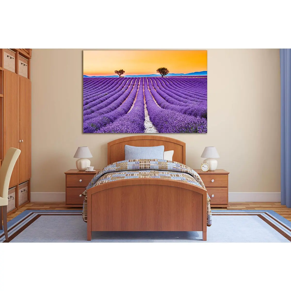 Lavender Field Summer Sunset №Sl714 Ready To Hang Canvas Print 1