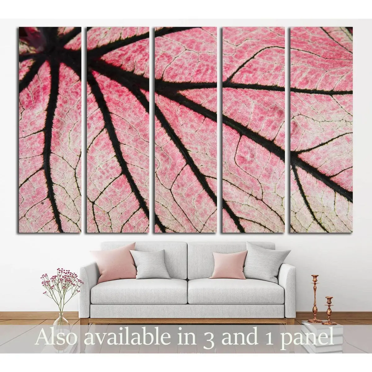 Caladium Leaf Macro Canvas Art Print – Ready to Hang