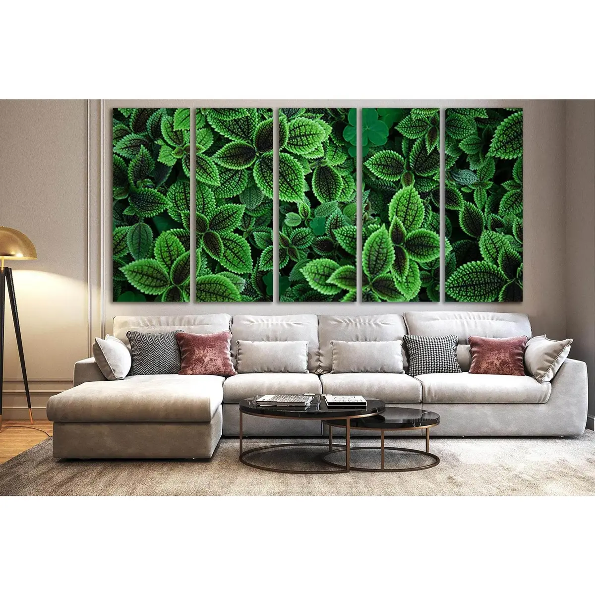 Botanical Leaves Close-Up Art Print №SL693 – Ready-to-Hang Canvas Wall Decor