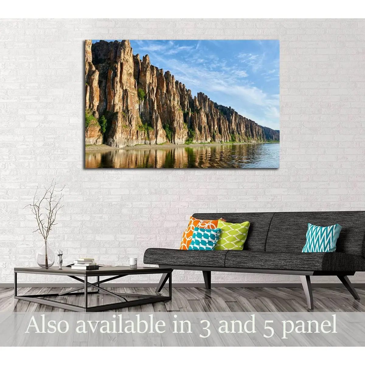 Lena Pillars, National Park In Yakutia №3071 Ready To Hang Canvas Print 1